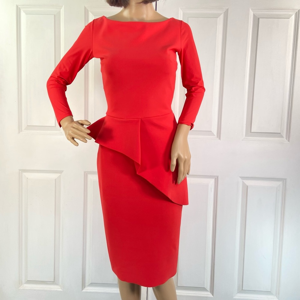 Chiara Boni La Petite Robe Peplum Midi Dress